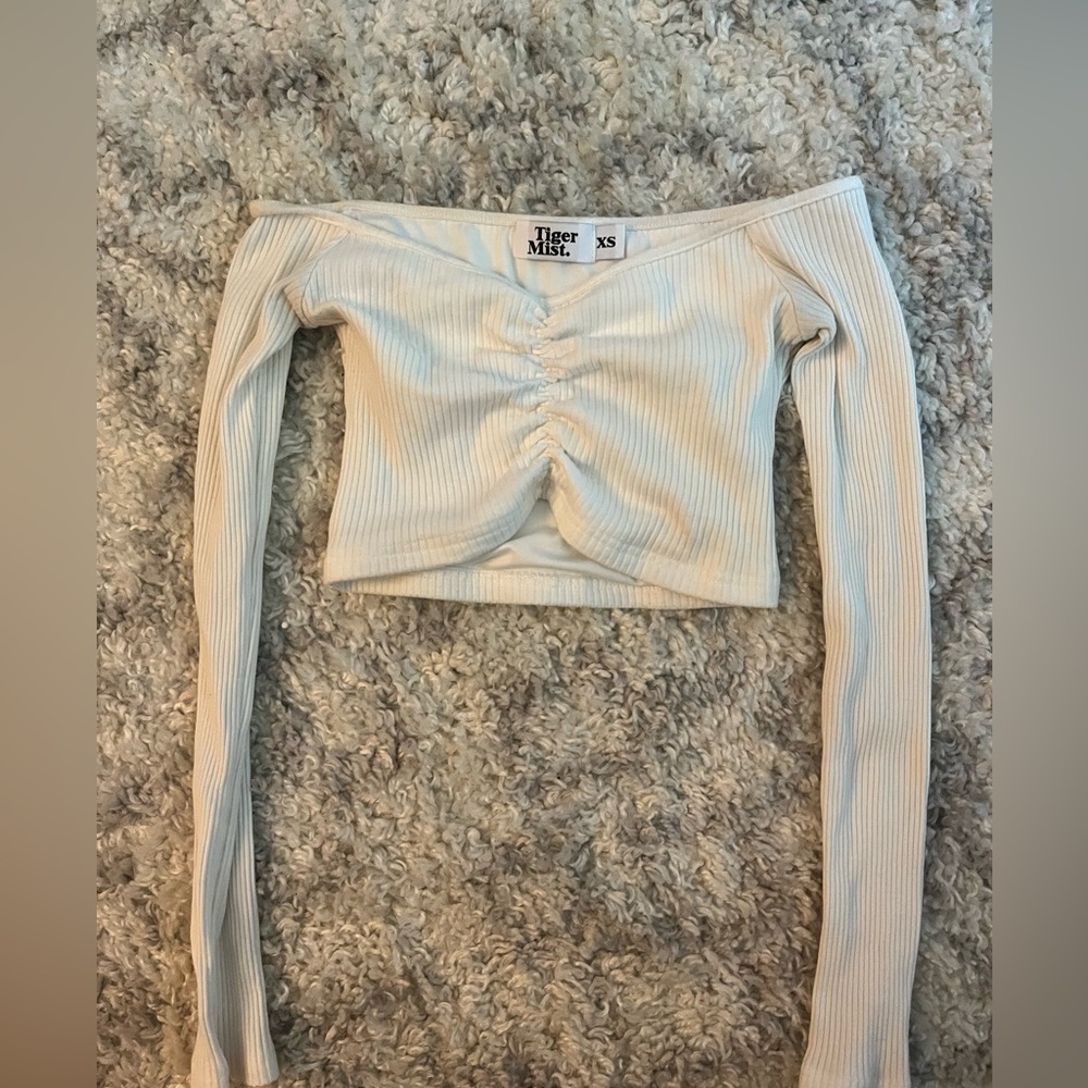 White off the shoulder crop top - Tiger Mist - XS